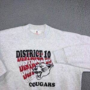 Vintage Fruit of the Loom Sweatshirt Men XL District 10 Cougars Graphic Crewneck